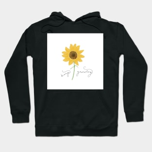 "Keep Growing" Sunflower Illustration Hoodie